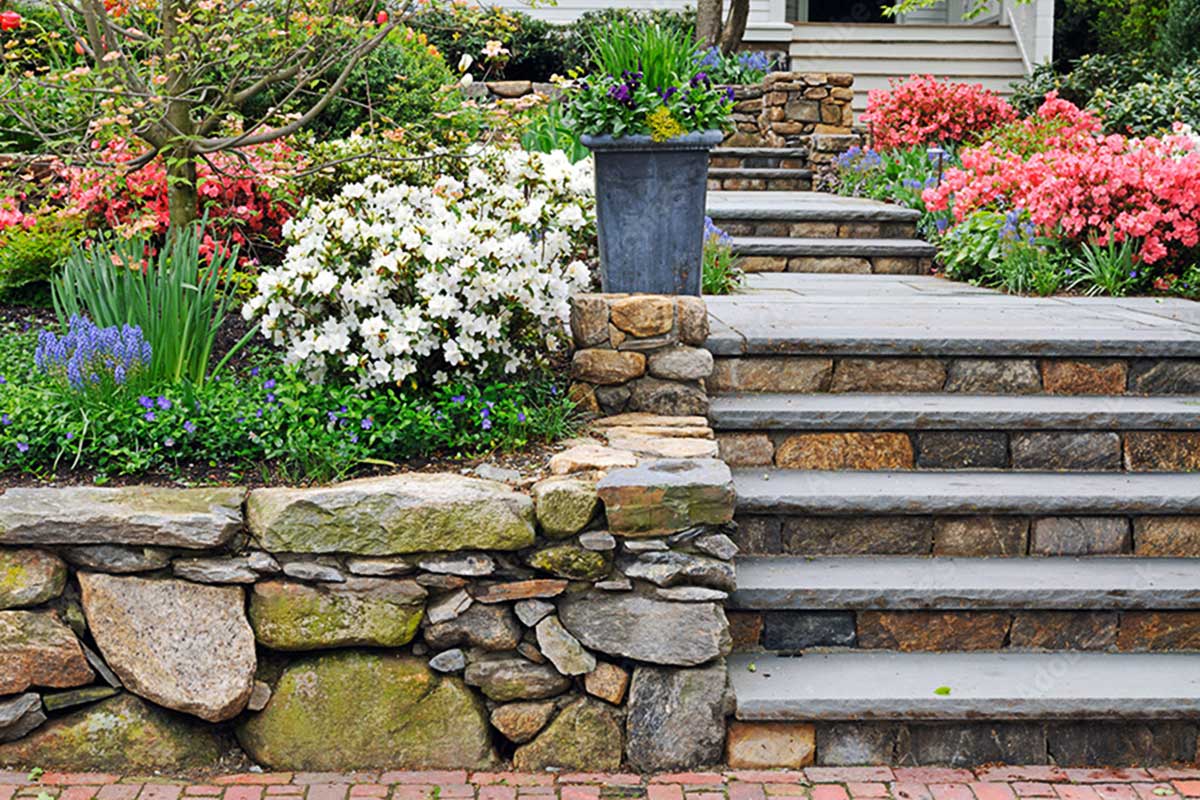 Outdoor Slate Stone Stair